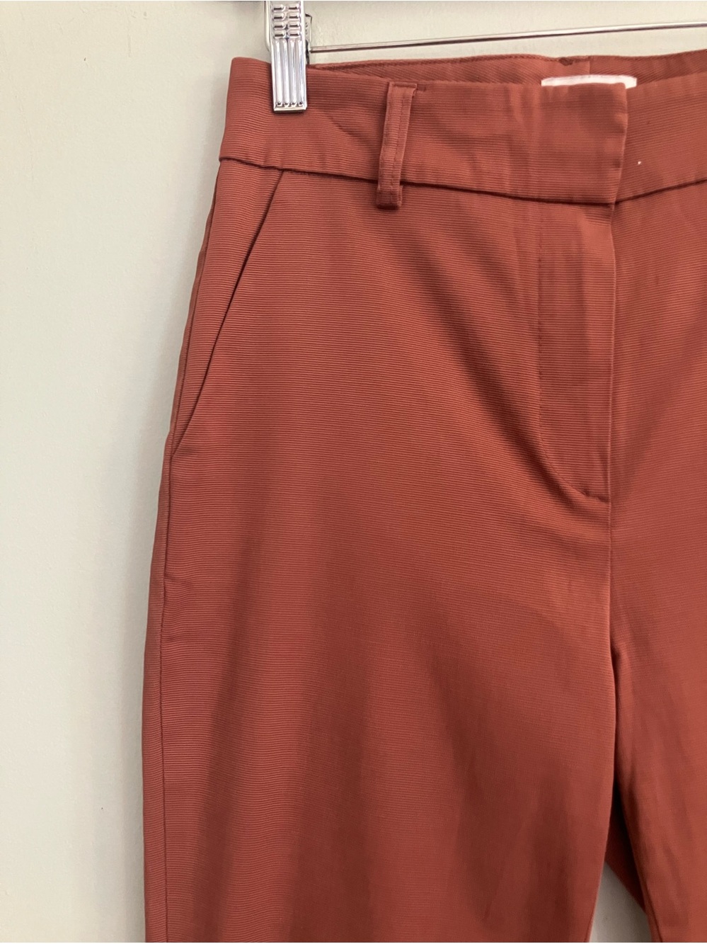 CLASS Terracotta Micro Ribbed High Rise Slim Leg Trouser Size 6 - Picture 2 of 10
